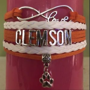 Clemson Multi Layer Infinity Charm Bracelet New